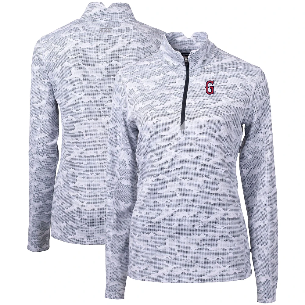 Women's Cutter & Buck Charcoal Greenville Drive Traverse Camo Stretch Quarter-Zip Pullover Top