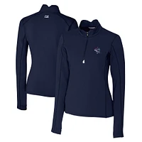 Women's Cutter & Buck  Navy Binghamton Rumble Ponies Traverse DryTec Stretch Quarter-Zip Pullover Top