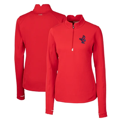 Women's Cutter & Buck Memphis Redbirds Traverse DryTec Stretch Quarter-Zip Pullover Top