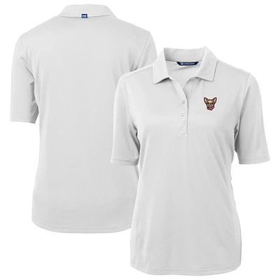 Women's Cutter & Buck White El Paso Chihuahuas Virtue DryTec Eco Pique Recycled Polo