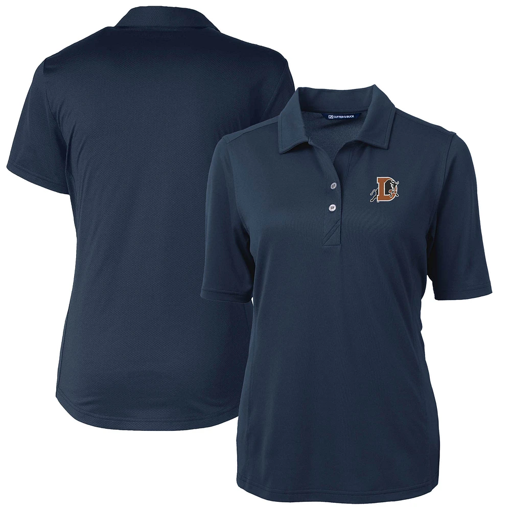 Women's Cutter & Buck Navy Durham Bulls Virtue DryTec Eco Pique Recycled Polo