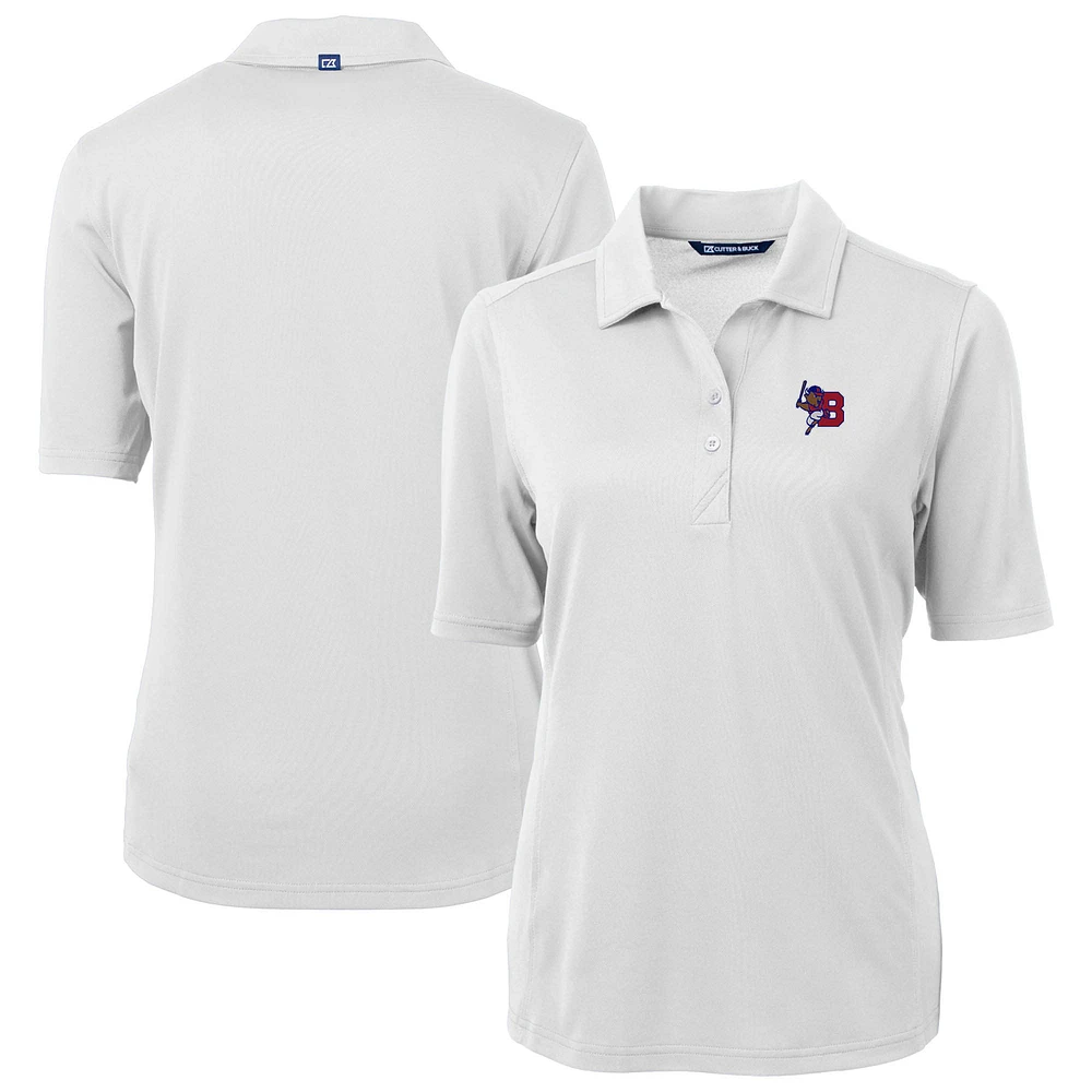 Women's Cutter & Buck White Buffalo Bisons Virtue DryTec Eco Pique Recycled Polo