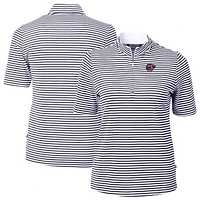 Women's Cutter & Buck Navy Jacksonville Jumbo Shrimp Virtue DryTec Eco Pique Stripe Recycled Top