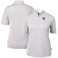 Women's Cutter & Buck Gray El Paso Chihuahuas Virtue DryTec Eco Pique Stripe Recycled Top