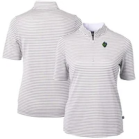 Women's Cutter & Buck Gray Hillsboro Hops Virtue DryTec Eco Pique Stripe Recycled Top