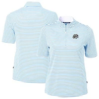 Women's Cutter & Buck Powder Blue Omaha Storm Chasers Virtue DryTec Eco Pique Stripe Recycled Top