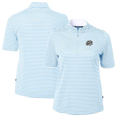 Women's Cutter & Buck Powder Blue Omaha Storm Chasers Virtue DryTec Eco Pique Stripe Recycled Top