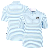 Women's Cutter & Buck Powder Blue Omaha Storm Chasers Virtue DryTec Eco Pique Stripe Recycled Top
