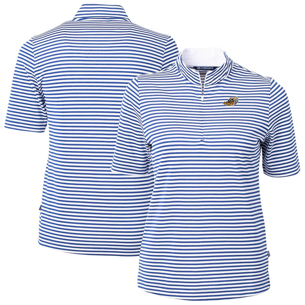 Women's Cutter & Buck Akron RubberDucks Virtue DryTec Eco Pique Stripe Recycled Top