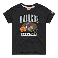 Youth Homage Charcoal TMNT Christmas Day Donatello x Las Vegas Raiders T-Shirt