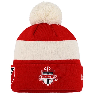 Men's New Era Red Toronto FC Kick Off Cuffed Knit Hat with Pom