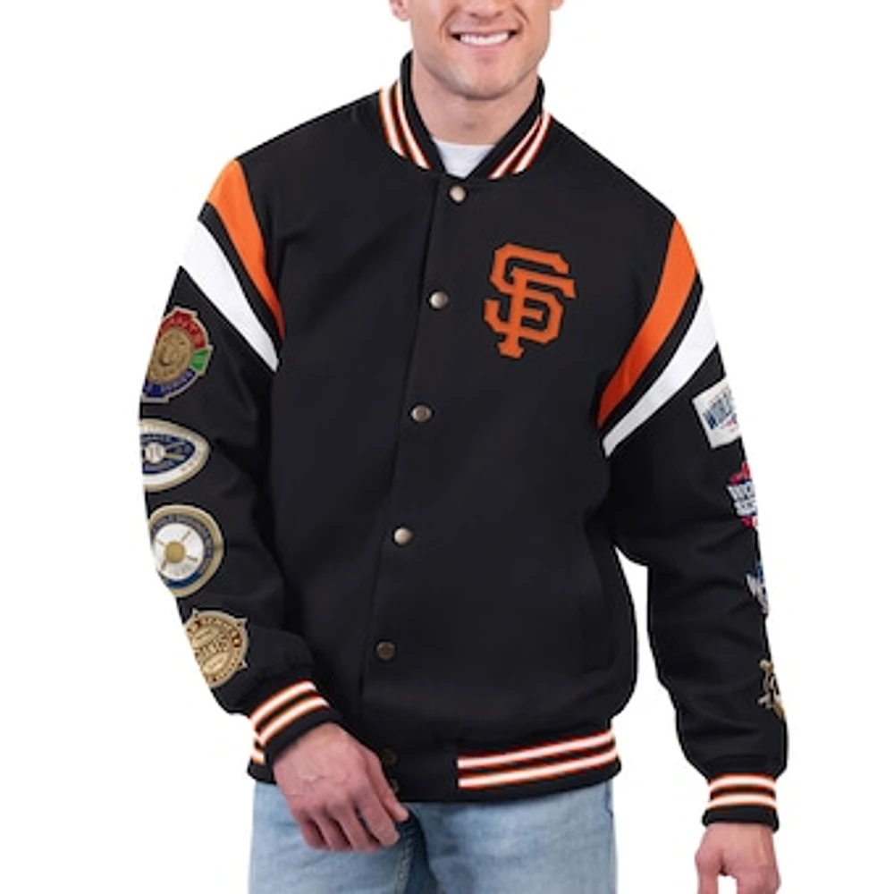 Men's G-III Sports by Carl Banks Black San Francisco Giants Quick Full-Snap Varsity Jacket