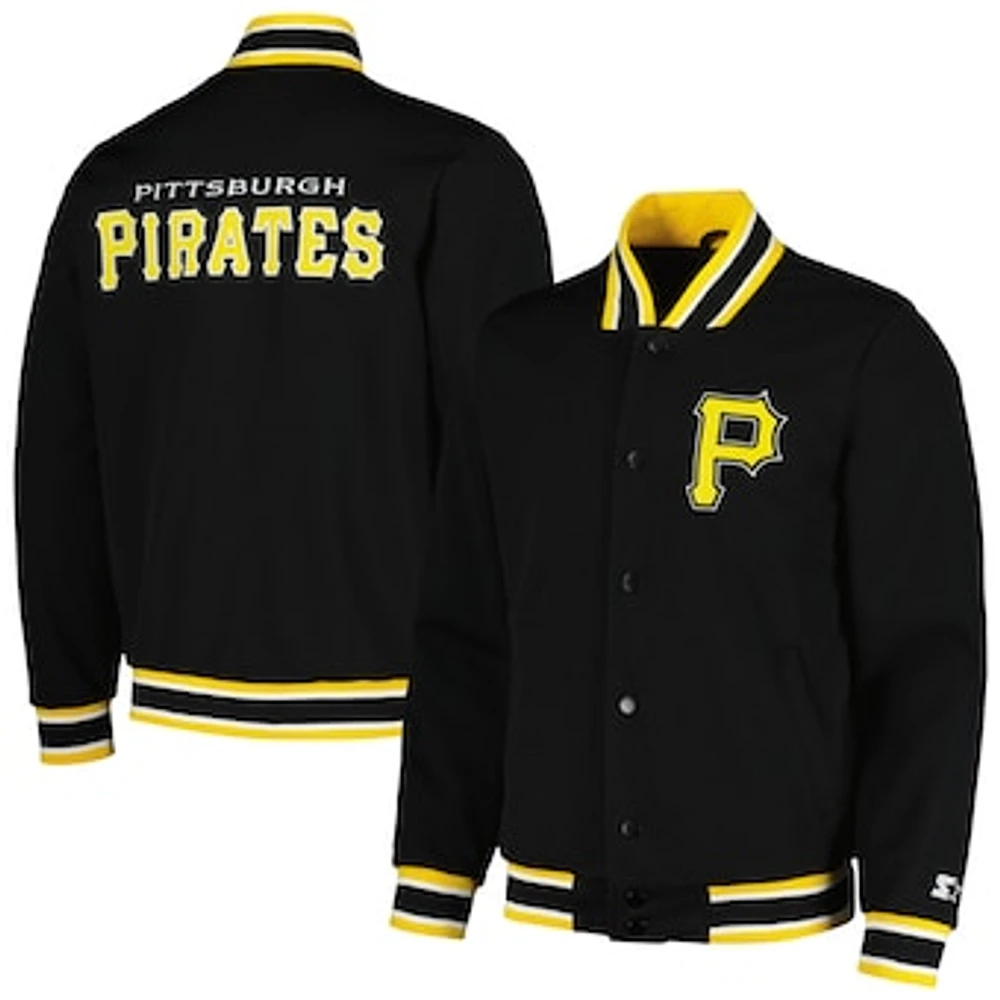 Men's Starter Black Pittsburgh Pirates Secret Weapon Full-Snap Jacket