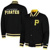 Men's Starter Black Pittsburgh Pirates Secret Weapon Full-Snap Jacket