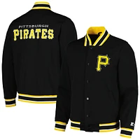 Men's Starter Black Pittsburgh Pirates Secret Weapon Full-Snap Jacket