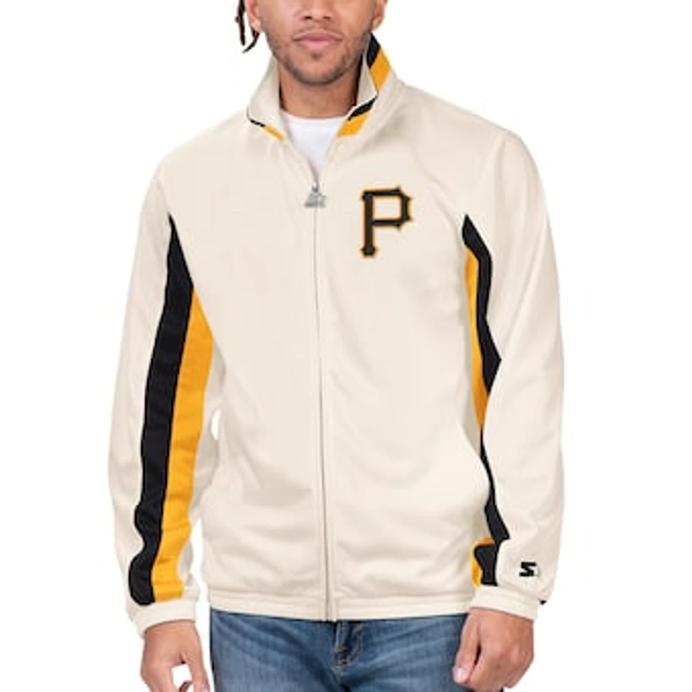 Men's Starter Cream Pittsburgh Pirates Rebound Cooperstown Collection Full-Zip Track Jacket