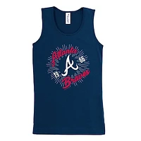 Girls Youth Soft as a Grape Navy Atlanta Braves Tank Top