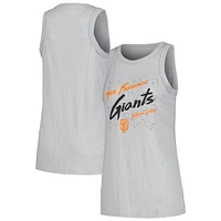 Women's Soft as a Grape Gray San Francisco Giants Gauze High Neck Tank Top