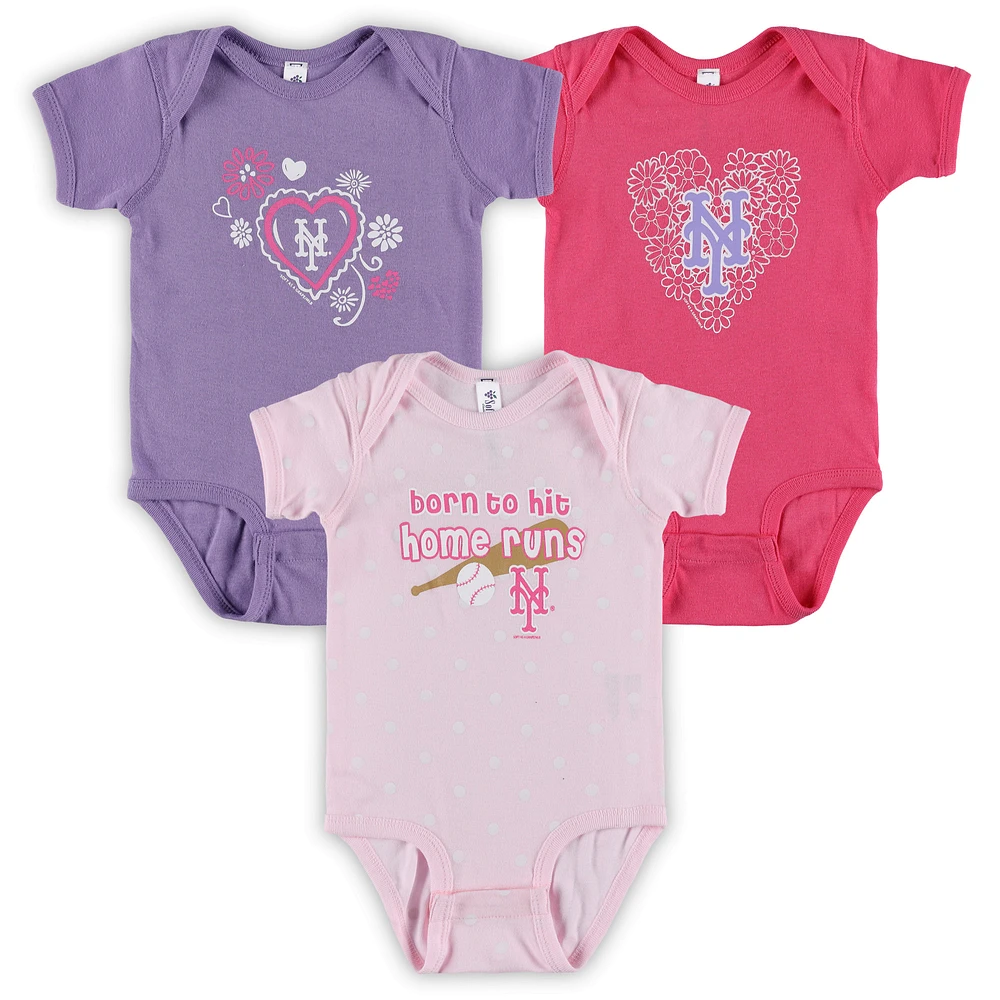 Infant Soft as a Grape New York Mets 3-Pack Bodysuit Set