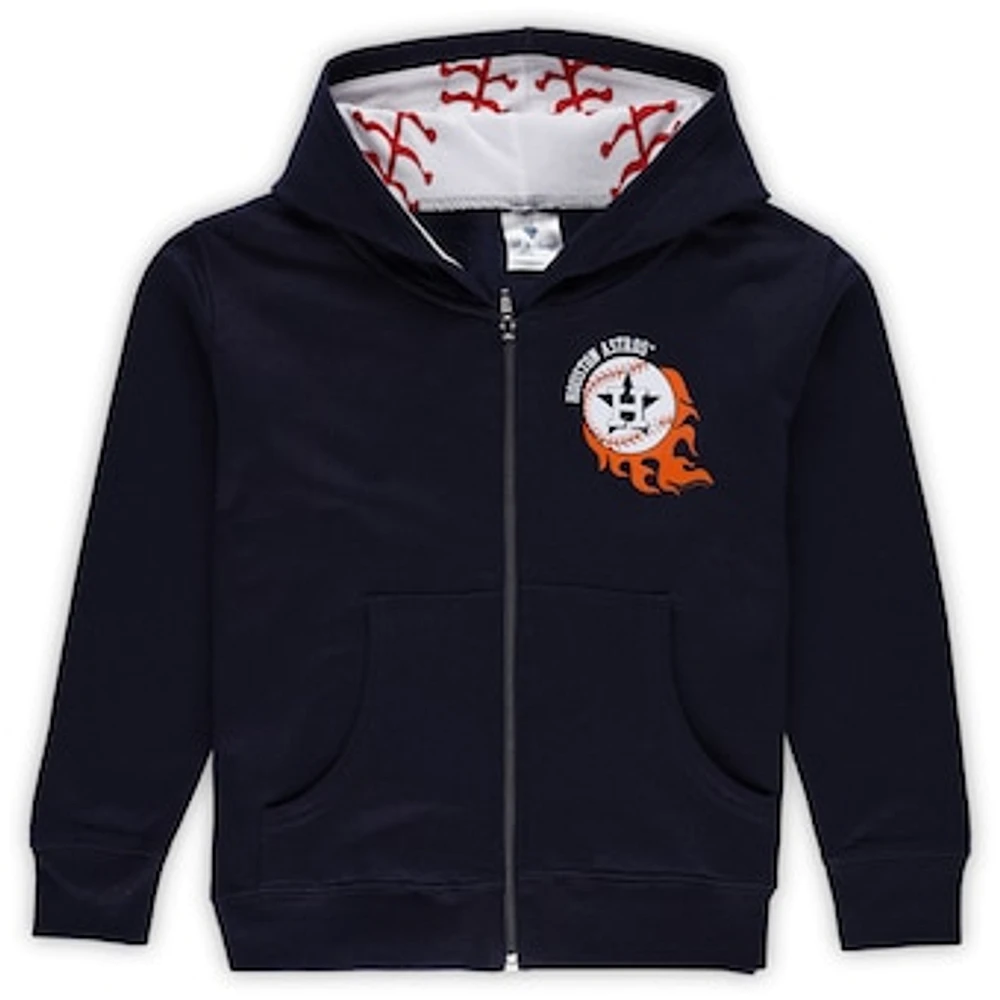 Infant Soft as a Grape Navy Houston Astros Baseball Full-Zip Hoodie