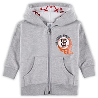 Infant Soft as a Grape Heather Gray San Francisco Giants Baseball Full-Zip Hoodie