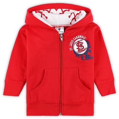 Infant Soft as a Grape Red St. Louis Cardinals Baseball Full-Zip Hoodie