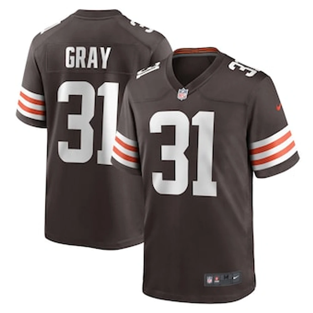 Men's Nike Vincent Gray  Brown Cleveland Browns Team Game Jersey