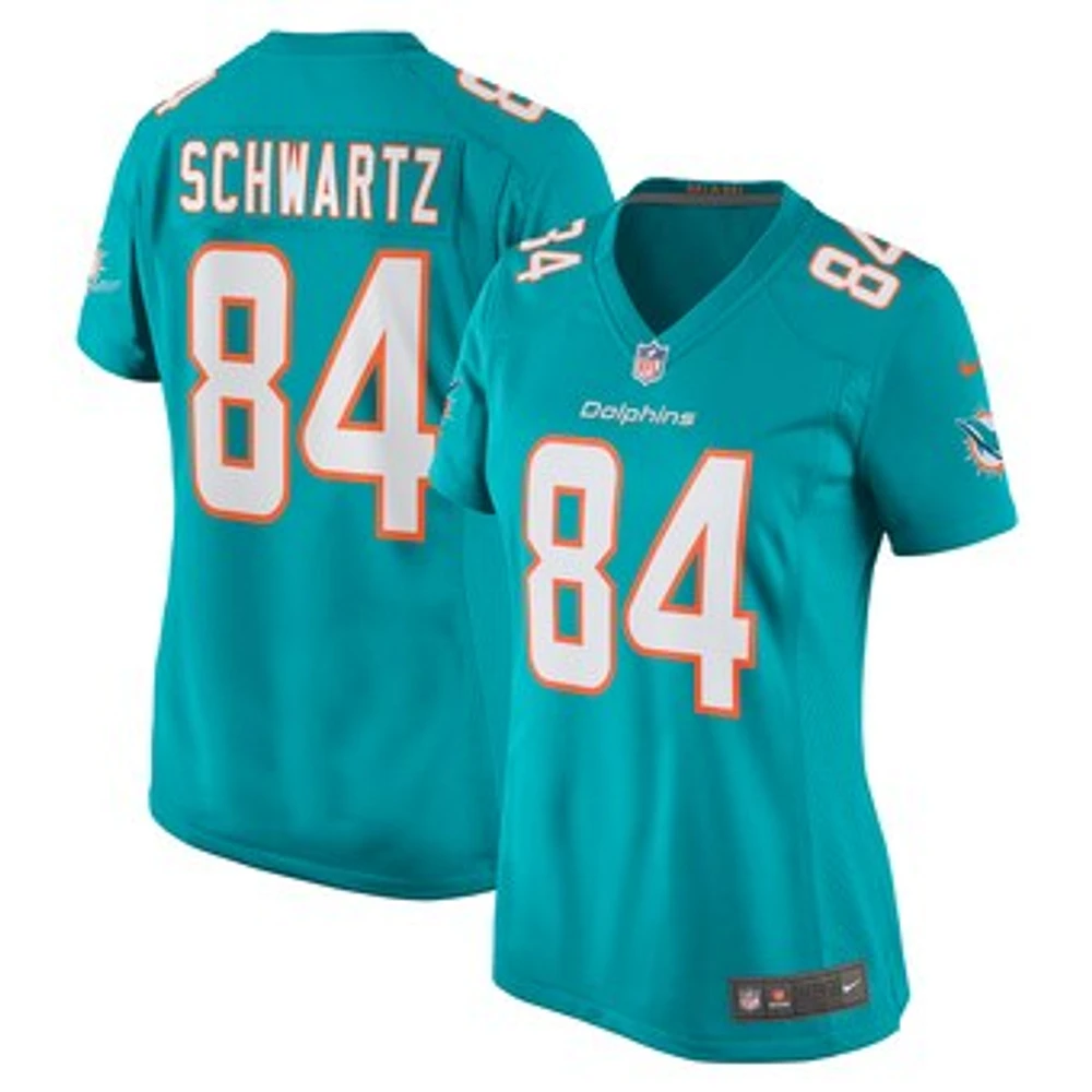 Women's Nike Anthony Schwartz  Aqua Miami Dolphins Team Game Jersey