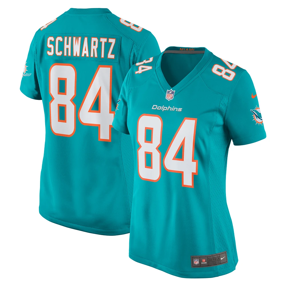 Women's Nike Anthony Schwartz  Aqua Miami Dolphins Team Game Jersey