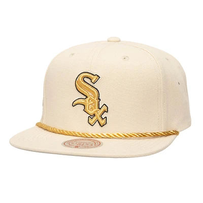 Men's Mitchell & Ness Cream Chicago White Sox Golden Ivory Snapback Hat