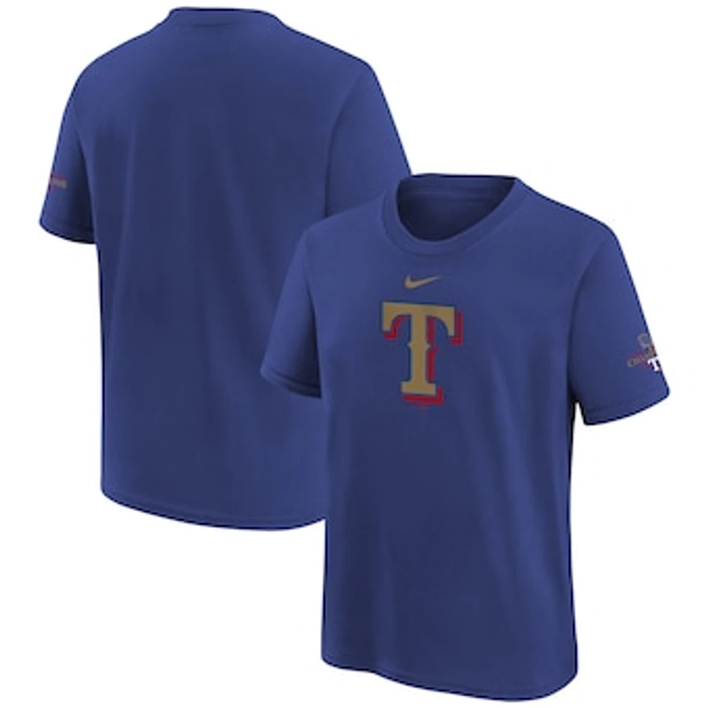 Youth Nike Royal Texas Rangers 2024 Gold Collection Logo T-Shirt