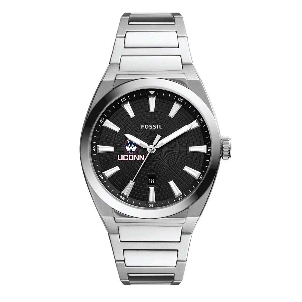Men's Fossil UConn Huskies Everett Stainless Steel Watch