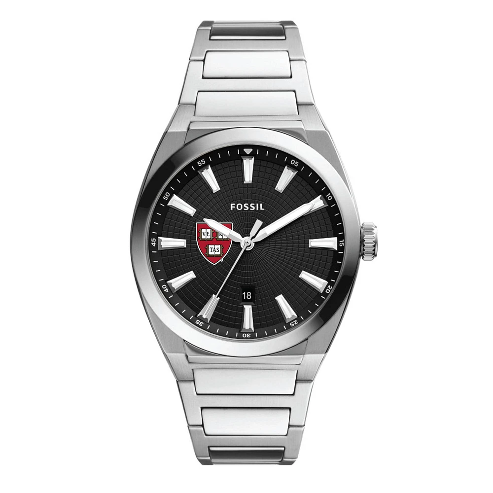 Men's Fossil Harvard Crimson Everett Stainless Steel Watch