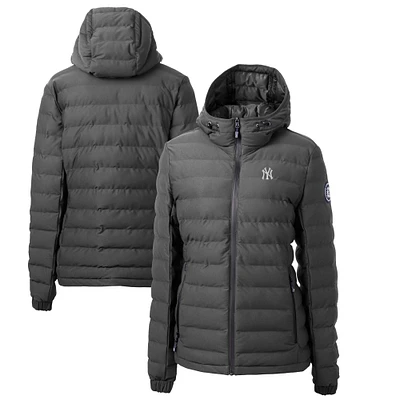 Women's Cutter & Buck Gray New York Yankees Mission Ridge Repreve Eco Insulated Full-Zip Puffer Jacket