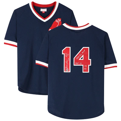 Jim Rice Boston Red Sox Autographed 1989 Mitchell & Ness Navy Authentic Batting Practice Jersey with Multiple Inscriptions - Limited Edition of 14