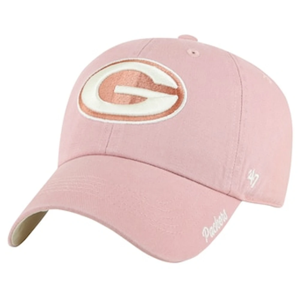 Women's '47  Pink Green Bay Packers Ballpark Cheer Dusty Rose Clean Up Adjustable Hat