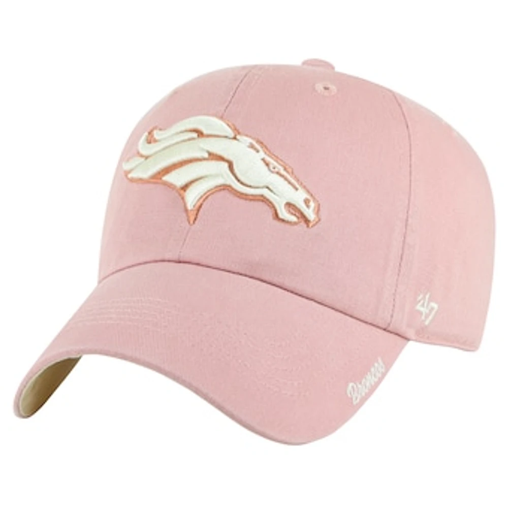 Women's '47  Pink Denver Broncos Ballpark Cheer Dusty Rose Clean Up Adjustable Hat