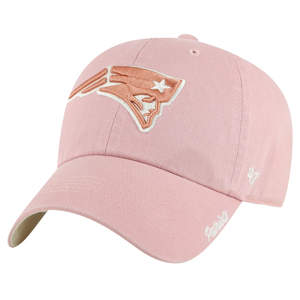 Women's '47  Pink New England Patriots Ballpark Cheer Dusty Rose Clean Up Adjustable Hat