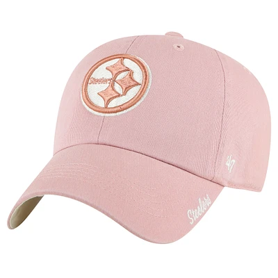 Women's '47  Pink Pittsburgh Steelers Ballpark Cheer Dusty Rose Clean Up Adjustable Hat