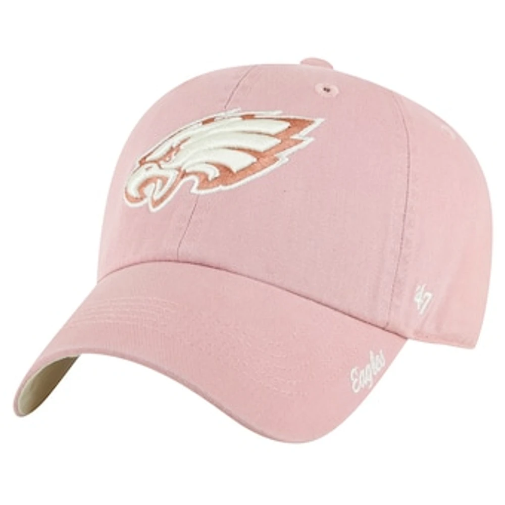 Women's '47  Pink Philadelphia Eagles Ballpark Cheer Dusty Rose Clean Up Adjustable Hat