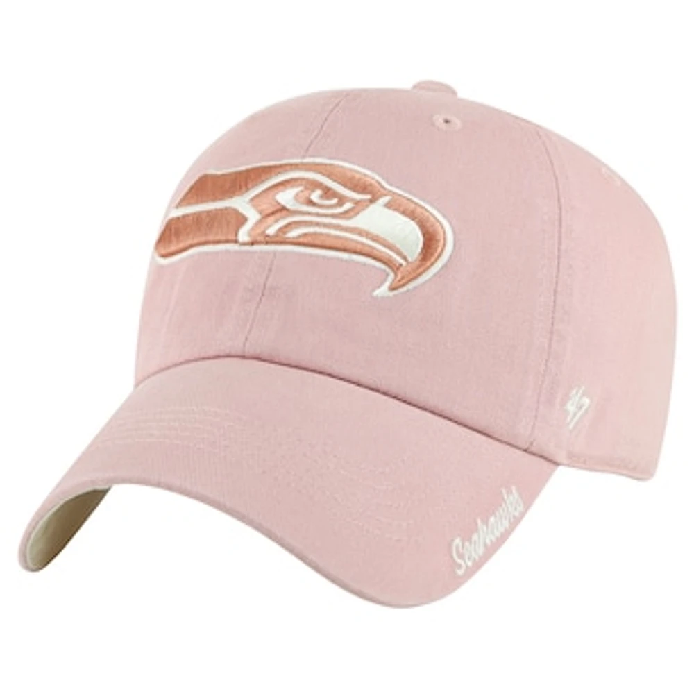 Women's '47  Pink Seattle Seahawks Ballpark Cheer Dusty Rose Clean Up Adjustable Hat