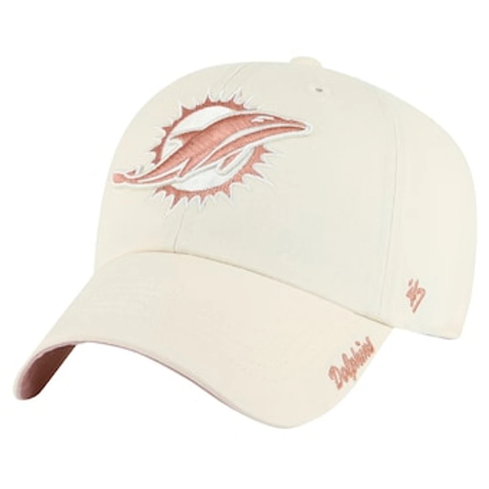 Women's '47  Natural Miami Dolphins Ballpark Cheer Clean Up Adjustable Hat