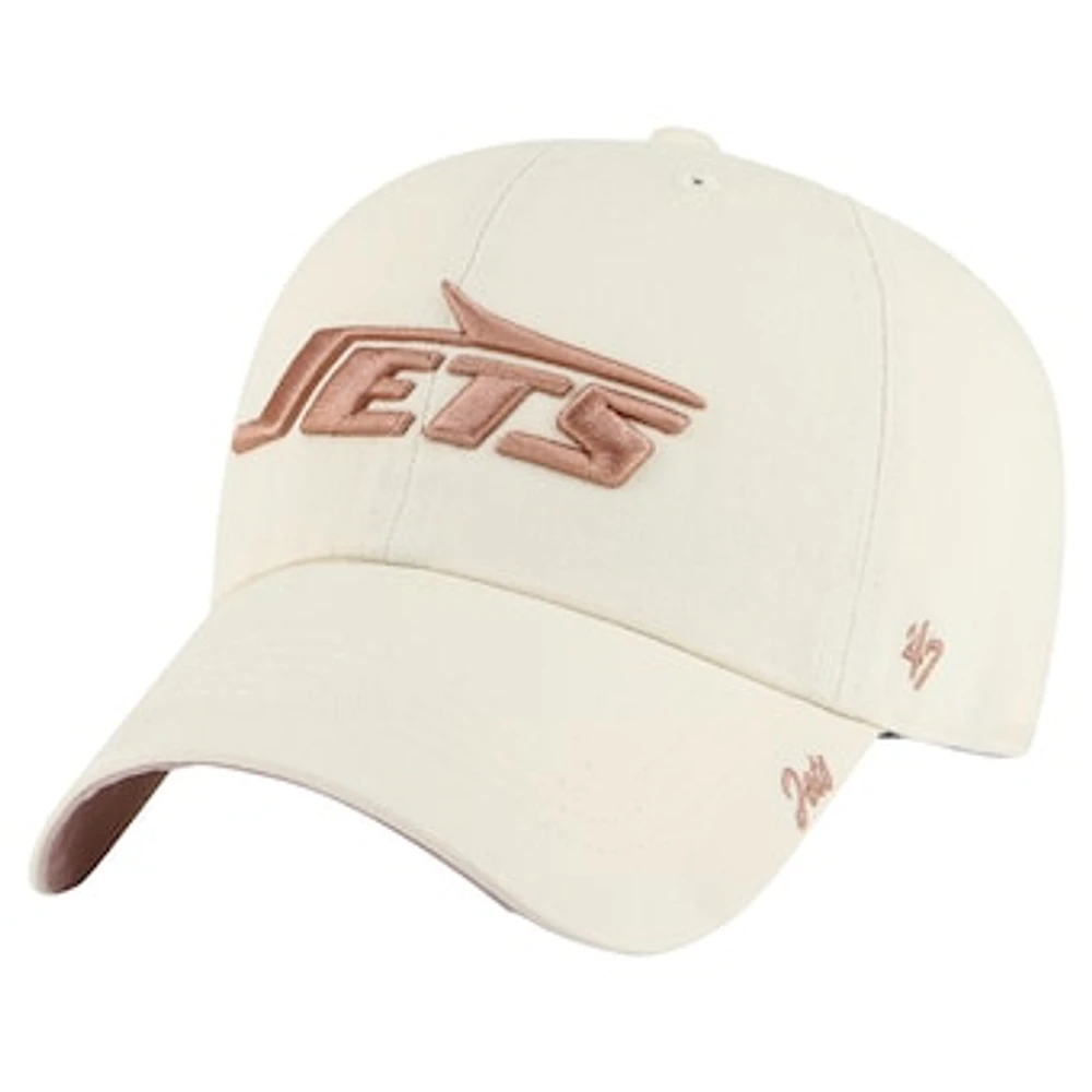 Women's '47  Natural New York Jets Ballpark Cheer Clean Up Adjustable Hat