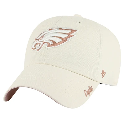 Women's '47  Natural Philadelphia Eagles Ballpark Cheer Clean Up Adjustable Hat