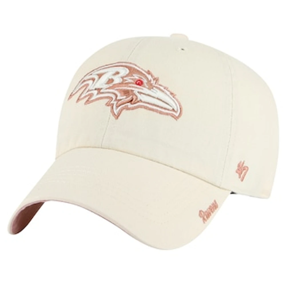 Women's '47  Natural Baltimore Ravens Ballpark Cheer Clean Up Adjustable Hat