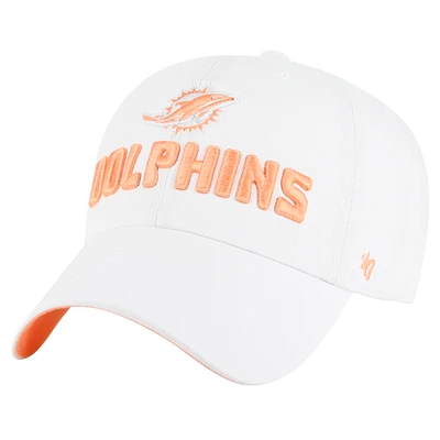 Women's '47  White Miami Dolphins Luminace Clean Up Adjustable Hat