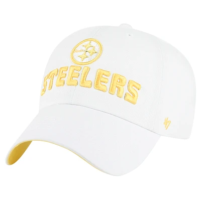 Women's '47  White Pittsburgh Steelers Luminace Clean Up Adjustable Hat