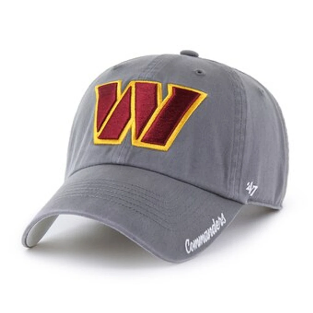 Women's '47 Gray Washington Commanders Luminance Cheer Clean Up Adjustable Hat