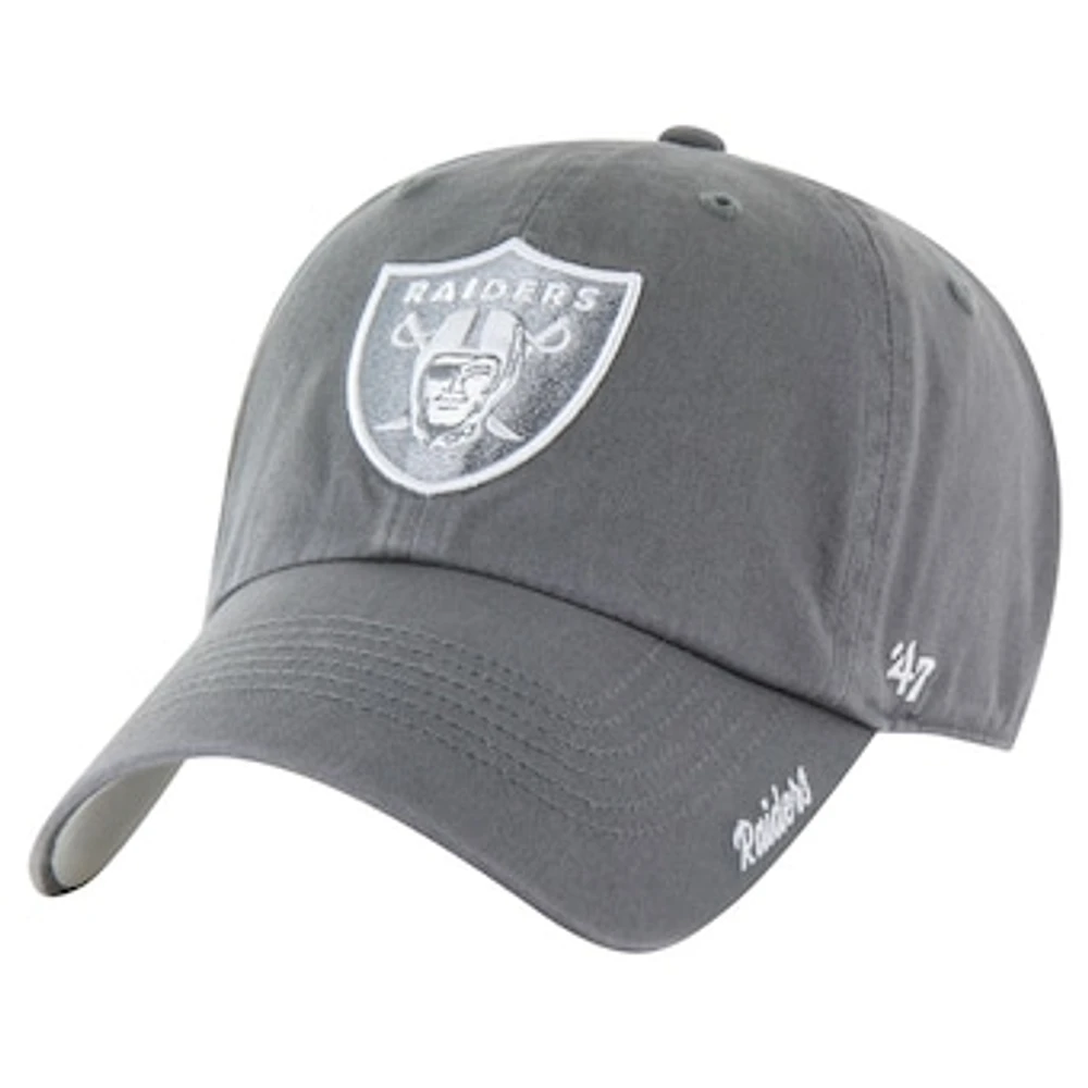 Women's '47 Gray Las Vegas Raiders Luminance Cheer Clean Up Adjustable Hat