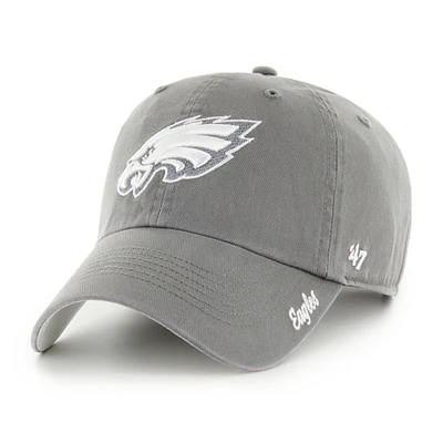 Women's '47 Gray Philadelphia Eagles Luminance Cheer Clean Up Adjustable Hat